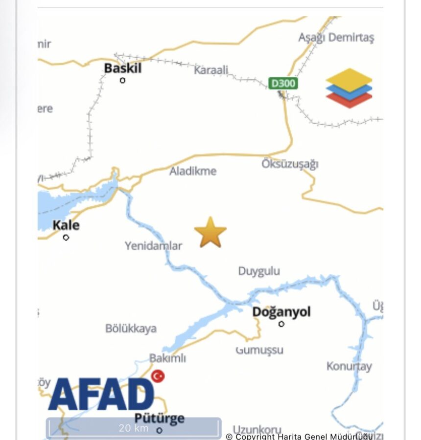 Elazığ’ın Baskil ilçesinde 4.7 büyüklüğünde deprem sonrası Sivrice’de peş peşe sarsıntılar yaşandı.