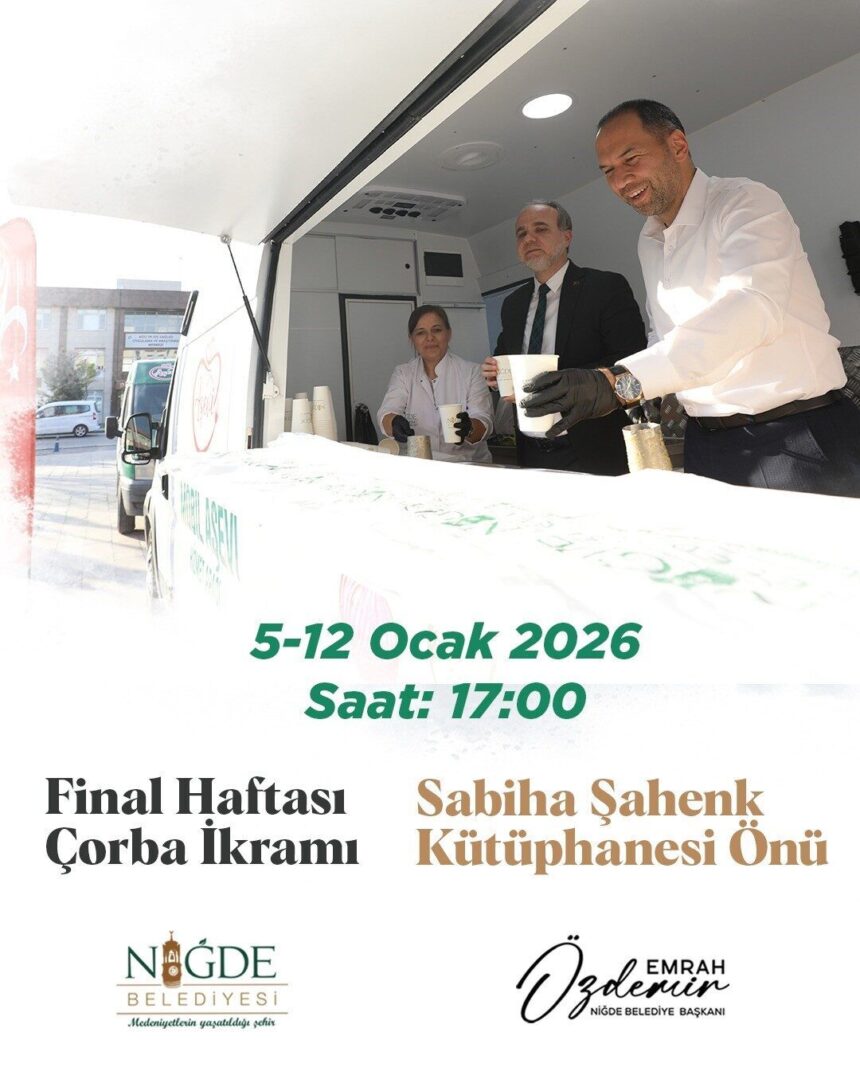 Niğde Belediyesi, final haftası için hazırlıklarını tamamladı; öğrencilere çorba ikram edecek.