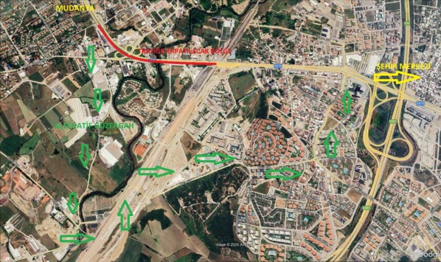 Bursa’da Geçit Köprüsü Projesi’nde montaj çalışmaları 5 Ocak’ta başlayacak, trafik düzenlemesi yapılacak.