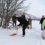 Bingöl’ün Genç ilçesinde, kış şartları dolayısıyla yaban hayvanlarına yiyecek bırakıldı.