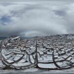 Giresun’daki kar yağışının ardından şehir beyaz örtüyle kaplanırken, dron ile çekilen görüntüler dikkat çekti.