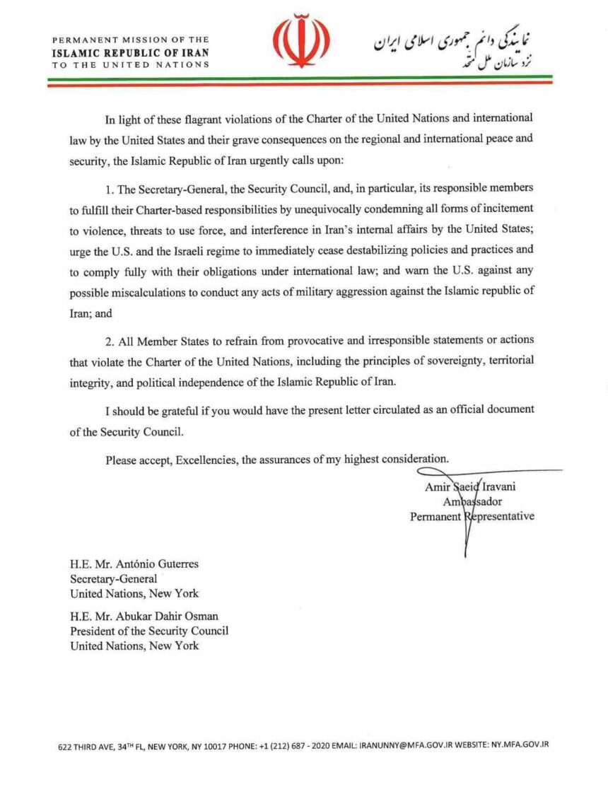 İran BM Temsilcisi’nden ABD’ye Eleştiri, Protestoları Kışkırtmakla Suçladı İran BM Temsilcisi’nden ABD’ye Eleştiri, Protestoları Kışkırtmakla Suçladı