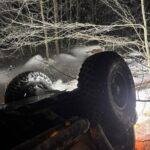 İnegöl’de kar yağışı nedeniyle uçuruma yuvarlanan cipte 5 kişi yaralandı.