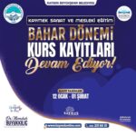KAYMEK’in Sanat ve Mesleki Eğitim Bahar Dönemi kurs kayıtları sürüyor.
