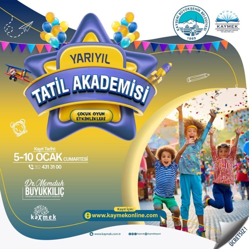 Kayseri’de Yarıyıl Tatil Akademisi için kayıtlar devam ediyor Kayseri’de Yarıyıl Tatil Akademisi için kayıtlar devam ediyor