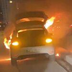 Karapınar’da seyir halindeki aracın motorunda aniden yangın çıktı.