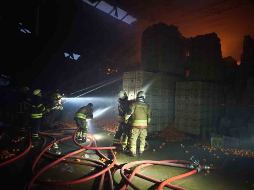 Erzin’deki narenciye paketleme fabrikasında yangın: 60 işçi tahliye edildi, bir işçi hayatını kaybetti.