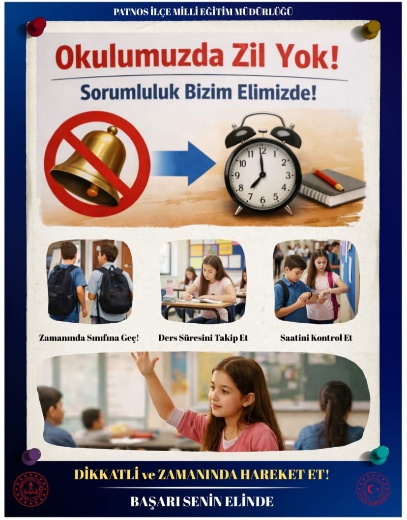 Patnos’ta Okullarda Zil Uygulaması Kaldırılıyor, Öğrencilere Zaman Yönetimi Öğretiliyor