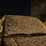 Pınarhisar’da kar yağışı başladı, vatandaşlar anılarını kaydediyor