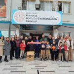 Salihli’deki Galatasaray Taraftarlar Derneği, ilkokula spor malzemesi desteği sağladı.