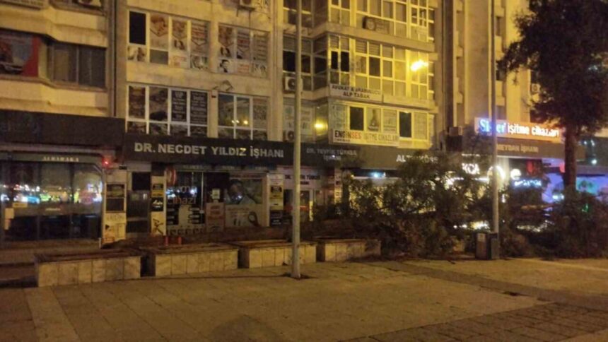 Samsun’da meydana gelen fırtına Cumhuriyet Meydanı’ndaki çam ağacını devirdi.