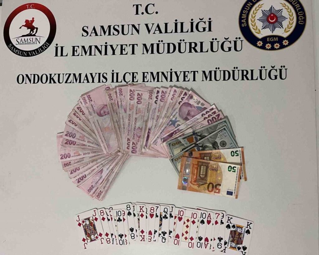 Samsun’un 19 Mayıs ilçesinde kumar oynayan 5 kişiye adli ve idari işlem yapıldı.
