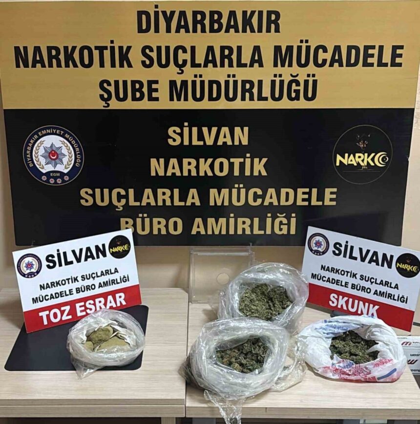 Diyarbakır’da Silvan ilçesinde düzenlenen uyuşturucu operasyonunda 600 gram madde ele geçirildi, 3 kişi hakkında işlem yapıldı. Diyarbakır’da Silvan ilçesinde düzenlenen uyuşturucu operasyonunda 600 gram madde ele geçirildi, 3 kişi hakkında işlem yapıldı.