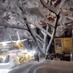 Sinop’ta yoğun kar yağışı hayatı olumsuz etkiledi, 223 köy yolu ulaşıma kapandı.