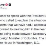 Trump, Kolombiya Lideri Petro ile Telefon Görüşmesi Gerçekleştirdi