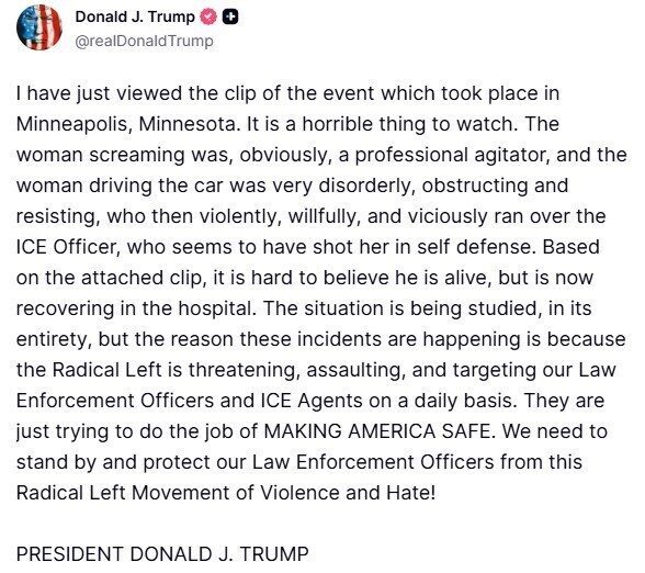 Trump: ICE Ajanına Saldıran Kadının Ölümü Radikal Solun Etkisiyle Gerçekleşti Trump: ICE Ajanına Saldıran Kadının Ölümü Radikal Solun Etkisiyle Gerçekleşti