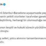 Türk Hava Yolları’ndan bomba tehdidi ile ilgili açıklama: Güvenlik prosedürleri uygulanmıştır.