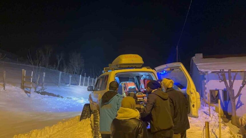 Bingöl’deki mezradan bir 90 yaşındaki hasta, olumsuz hava koşullarına rağmen UMKE ekiplerinin müdahalesiyle hastaneye ulaştırıldı.
